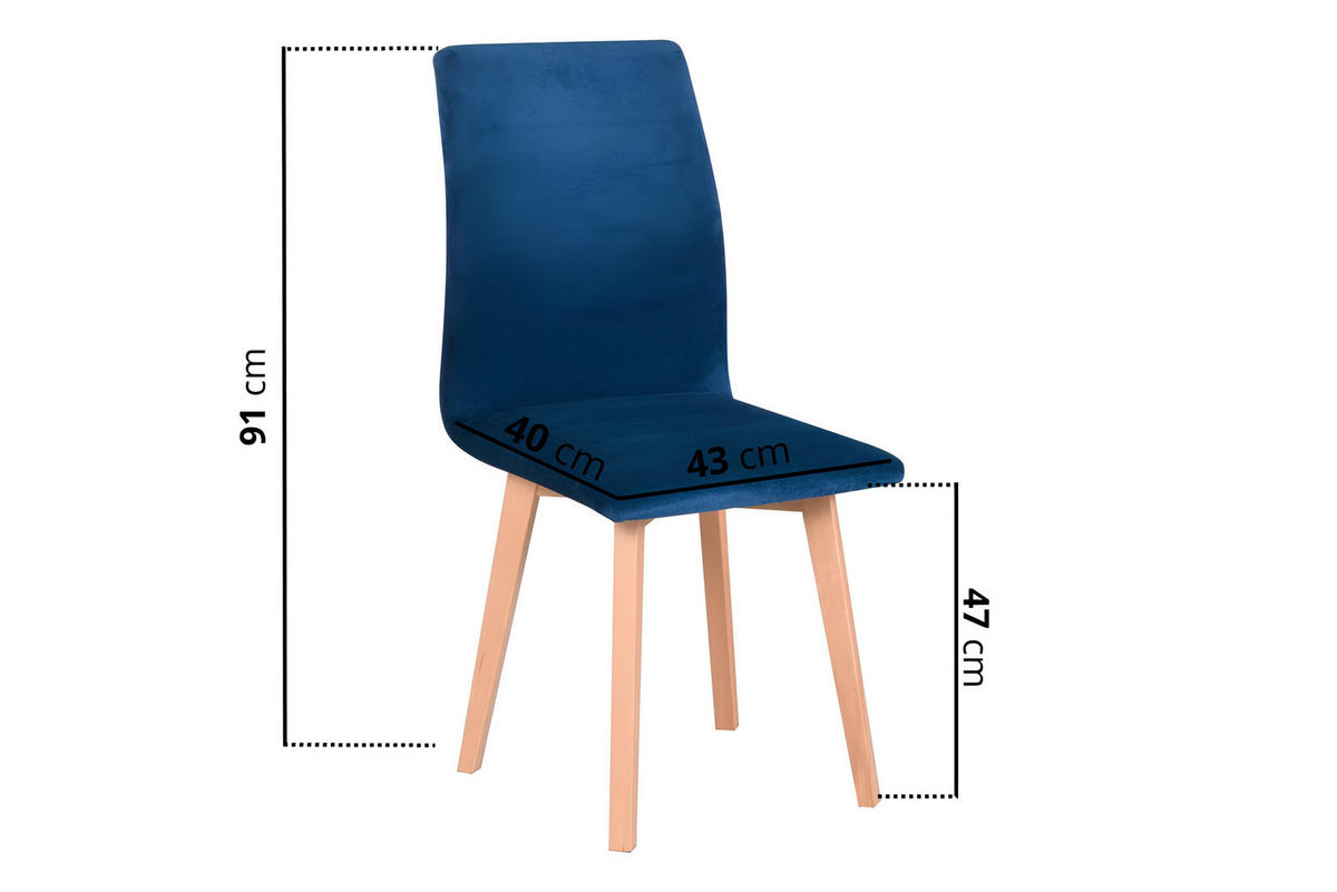 STUHL 2er Set LUNA 2, natür buche,zetta 297 - Beige/Grün, Holz (43/90/40cm) - Leaf Design