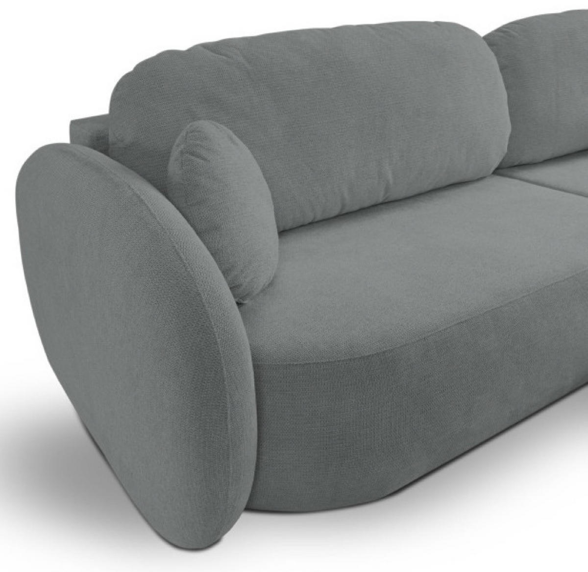 ECKSOFA Dunkelgrau OLIVIO Ausziehbar Rechts - Dunkelgrau/Grau, Textil (174/248cm) - Sepro Meble