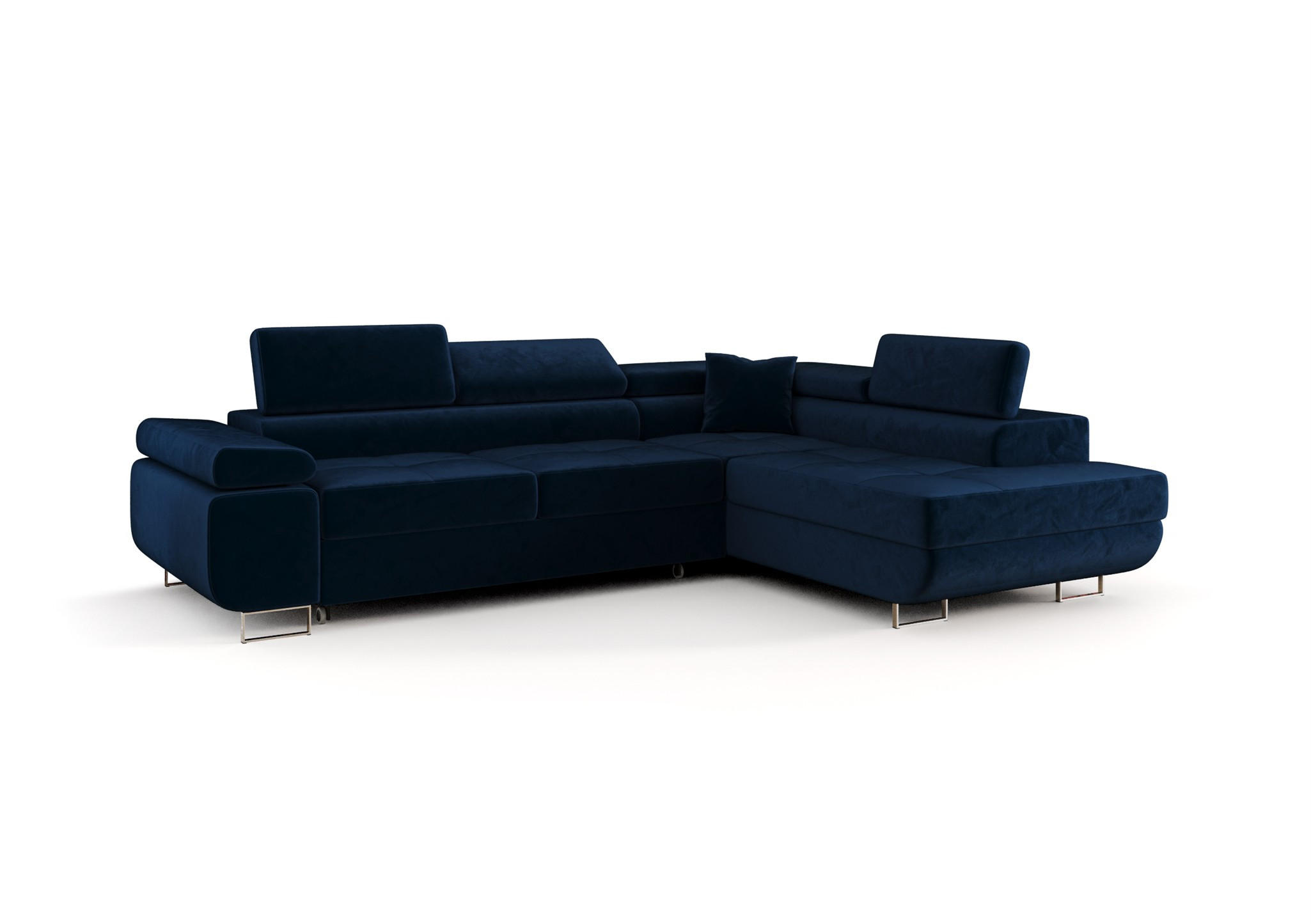 ECKSOFA Monaro Mit Schlaffunktion - Dunkelblau, Holzwerkstoff/Textil (275/202cm) - Fun Möbel