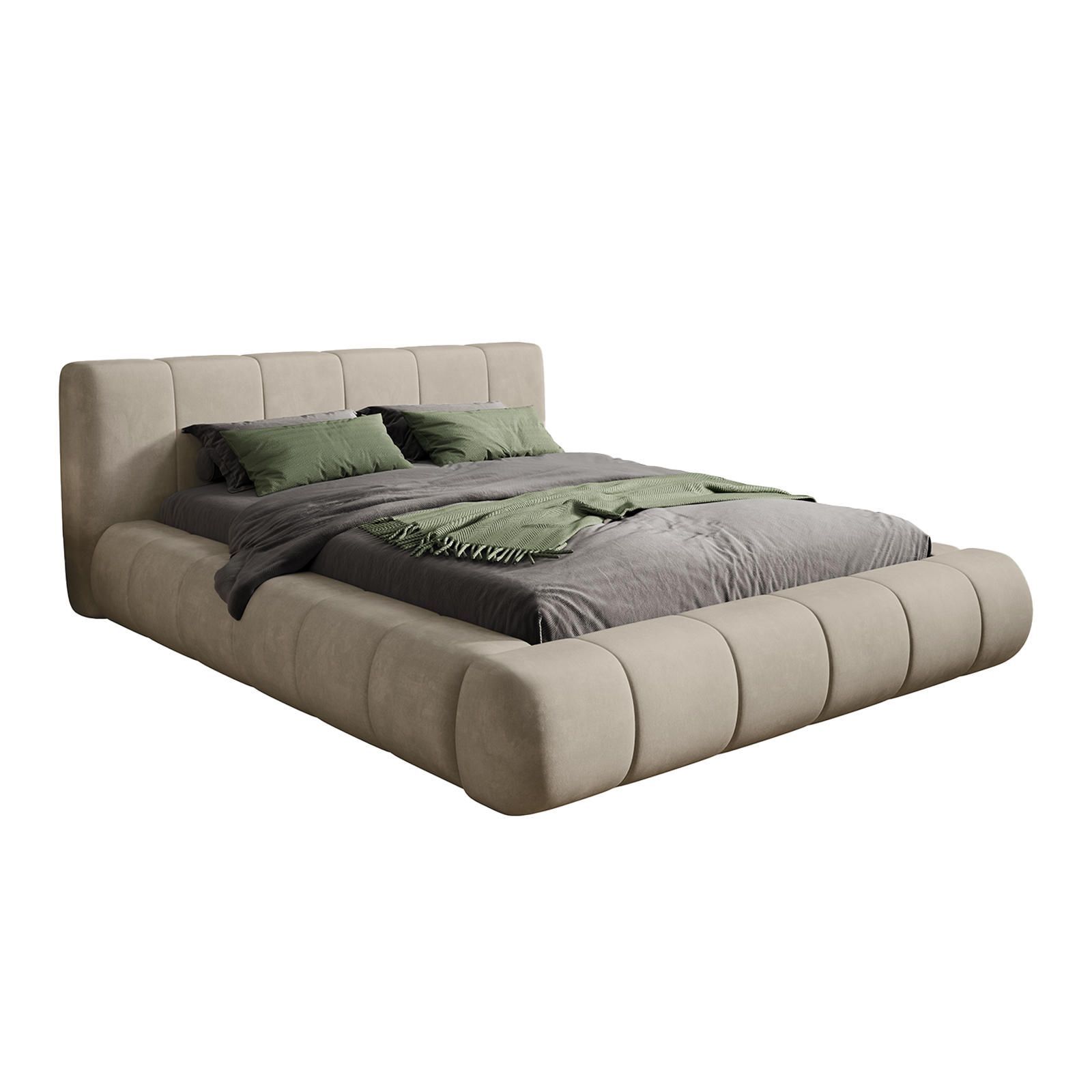 POLSTERBETT AVILLA 180x200 cm, Beige - Beige, Textil (200/180cm) - Fedve