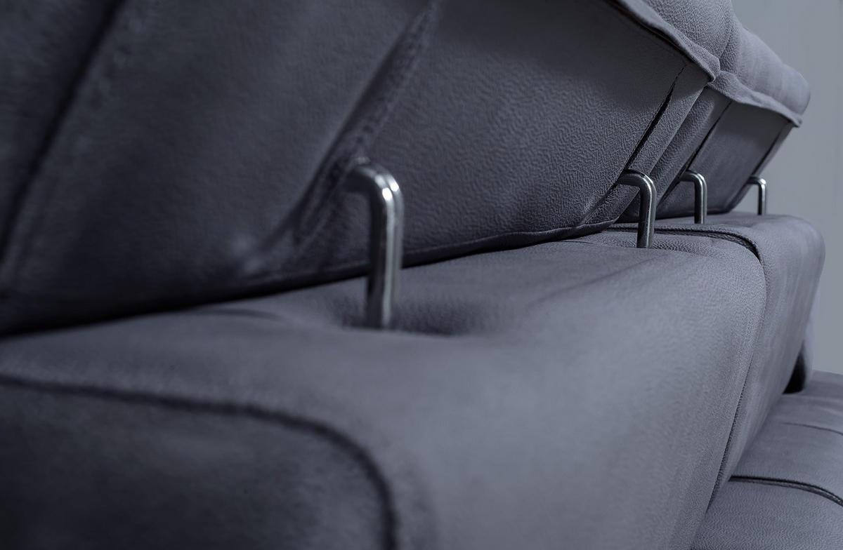 SOFA Energy 3-Sitzer Samt Anthrazit - Anthrazit, Textil (240/82/100cm) - Villa Möbel
