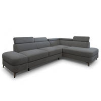 ECKSOFA AVISE Q R-S Grau Boucle-Stoff mit Schlaffunktion - Grau, Holzwerkstoff/Textil (268/195cm) - MASSENO