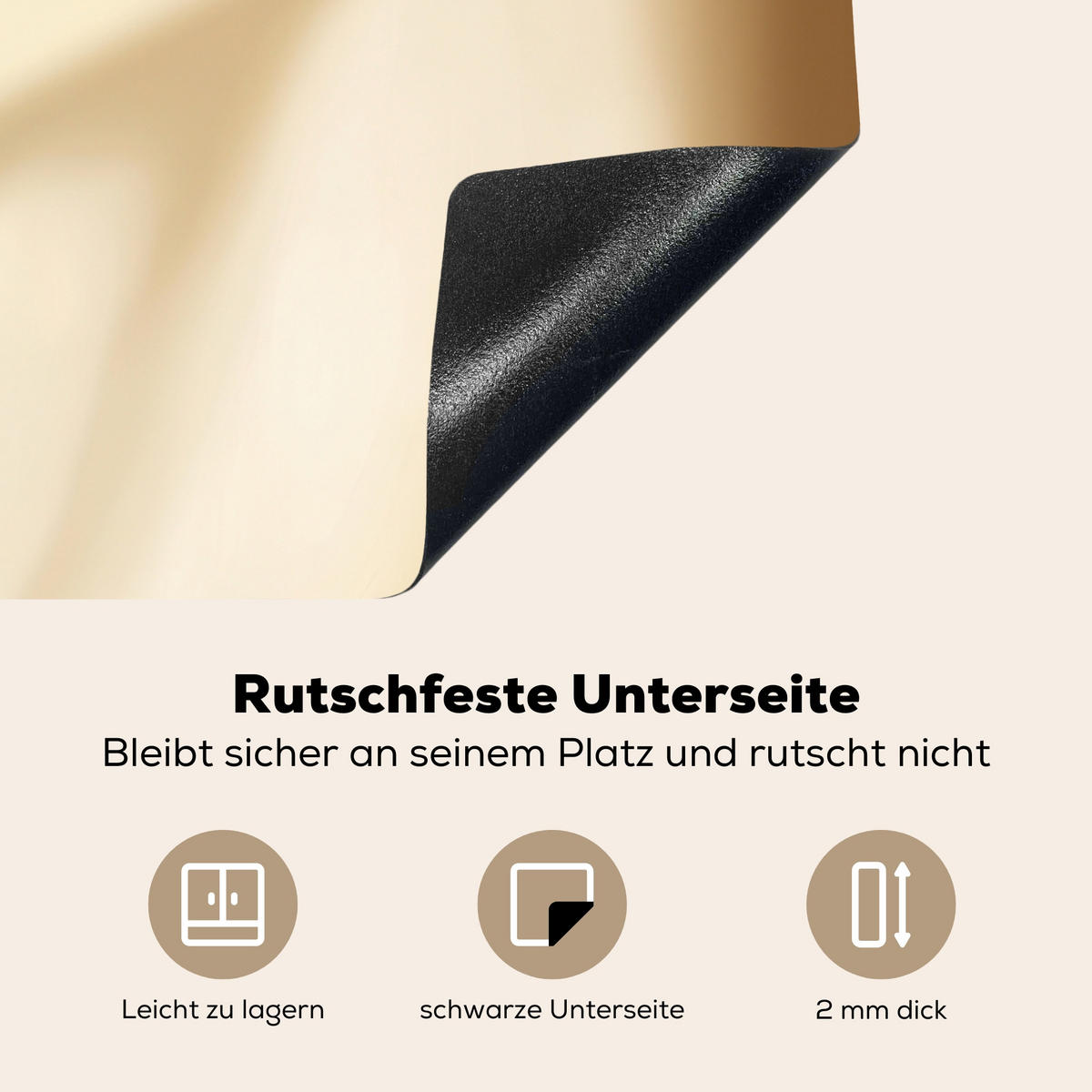 HERDABDECKPLATTE Beige - Osterkuchen - Eier Induktionsmatte 78x78 cm - Beige, Kunststoff (78/78/0.2cm) - MuchoWow
