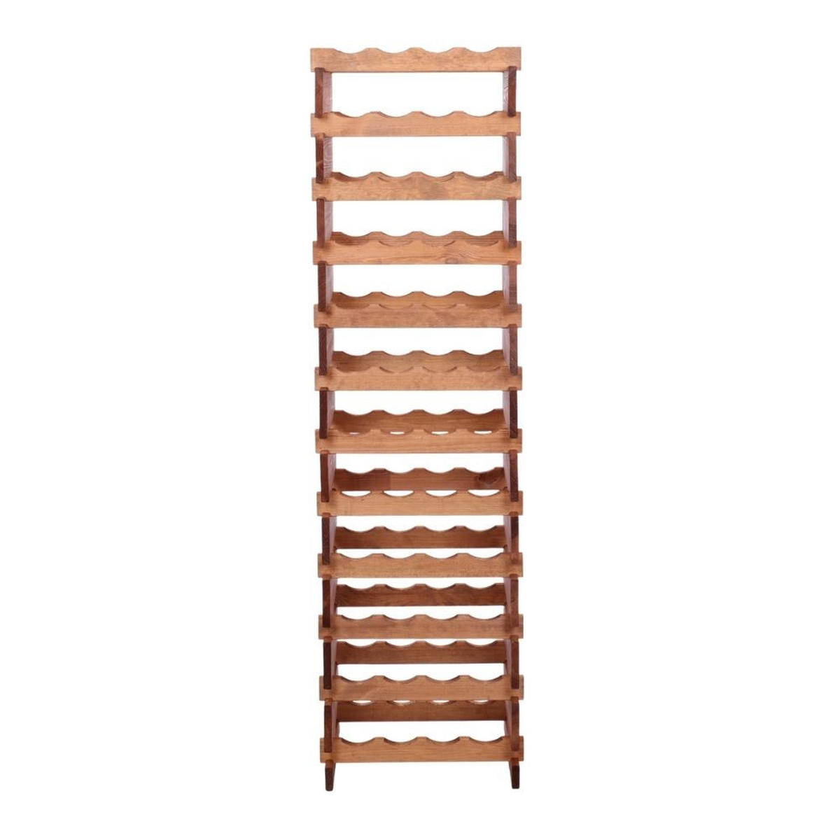 WEINREGAL VINOTECA FLEX PRO HxBxT 163x46x28cm 48 Flaschen auf 12 Ebenen Braun geölt - Braun, Holz (46/163/28cm) - PROREGAL