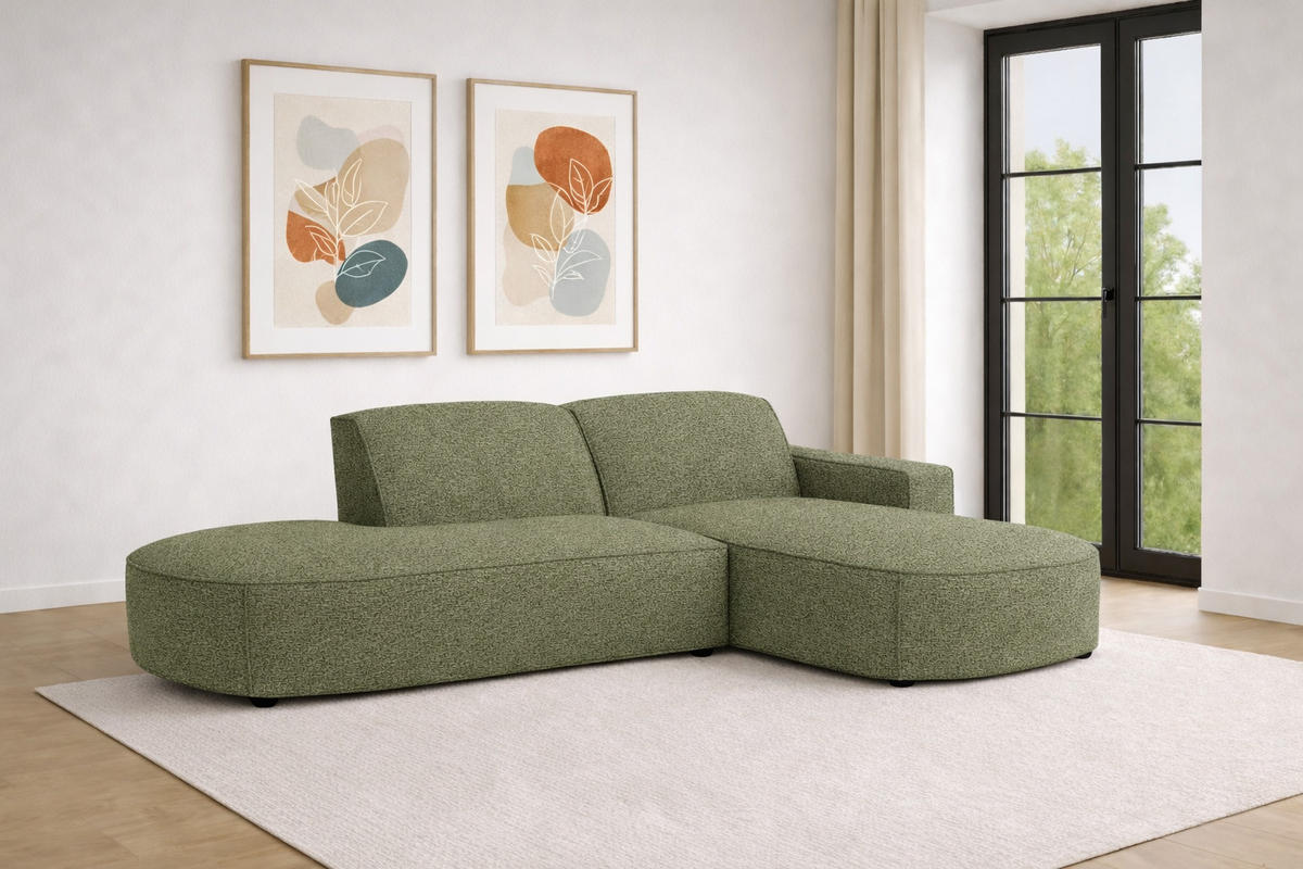 ECKSOFA Cursal Atelier, Stoff Artico, Moss, Rechts - Grün, Holz (269/166cm) - Kaiser Möbel