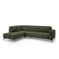ECKSOFA Rosalia Grün - Grün, Textil (293/90/200cm) - Pillovely