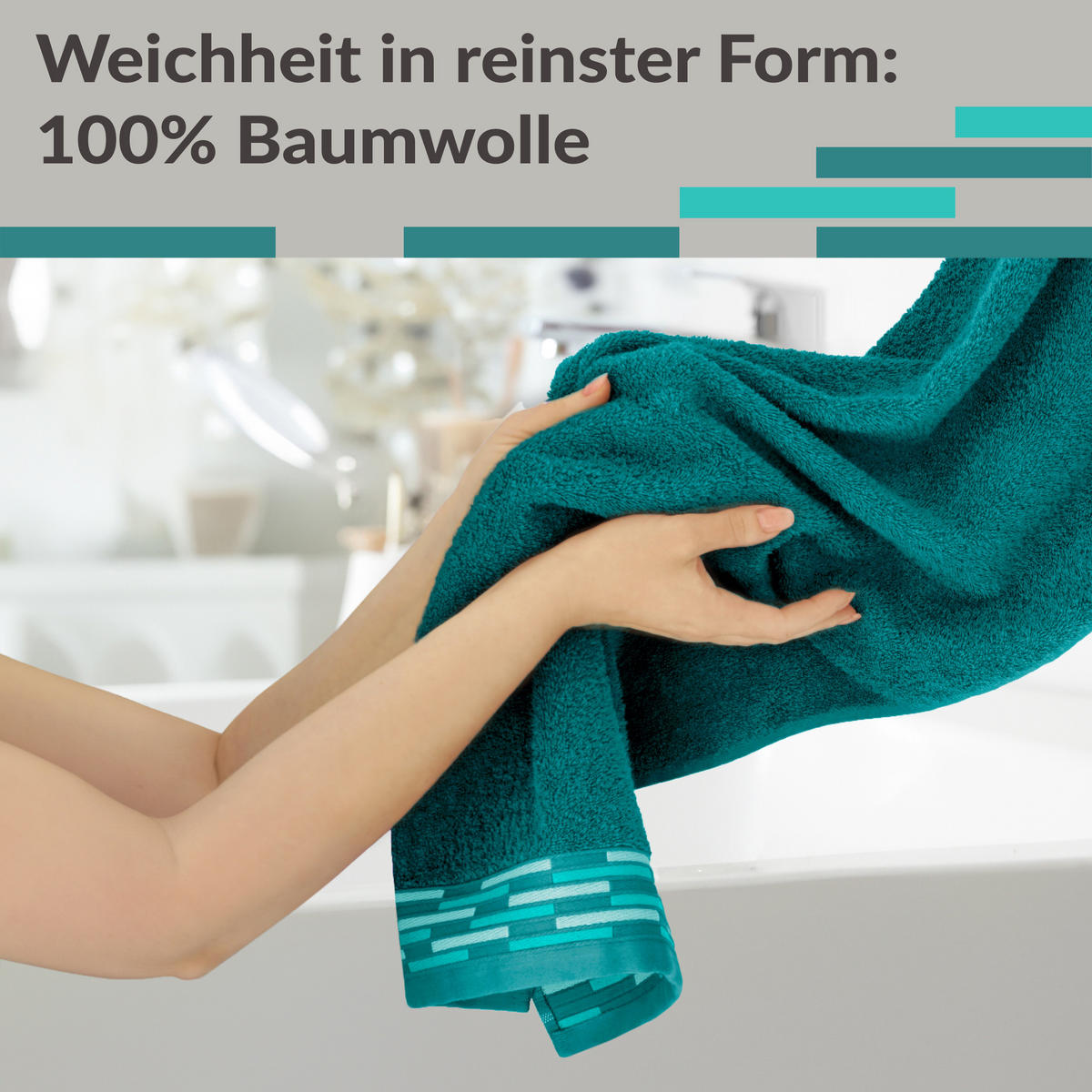 HANDTUCH Lugano Opal Grün 50x100 cm - Opal, Textil (50/100cm) - Lashuma