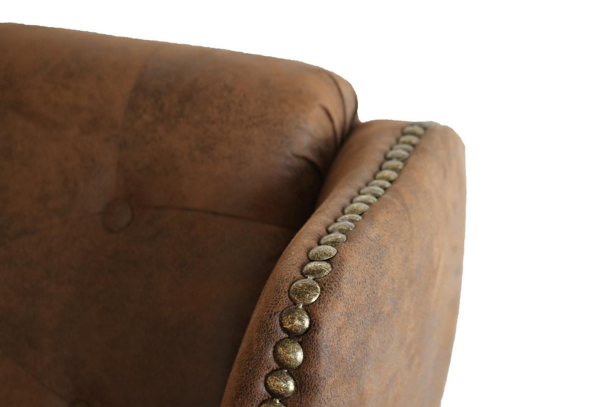 CHESTERFIELD-SESSEL Anton Braun Microfaser Vintageoptik - Braun, Holz/Textil (102/102/93cm) - S-Style Möbel