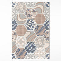 TEPPICH 120x180 cm Hawaiianische Hexagone Boho Kacheln - Beige, Kunststoff (120/180cm) - Wallfluent