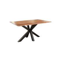 ESSTISCH SPYRO - Beige/Schwarz, Holz/Metall (85/160/76cm) - SAM