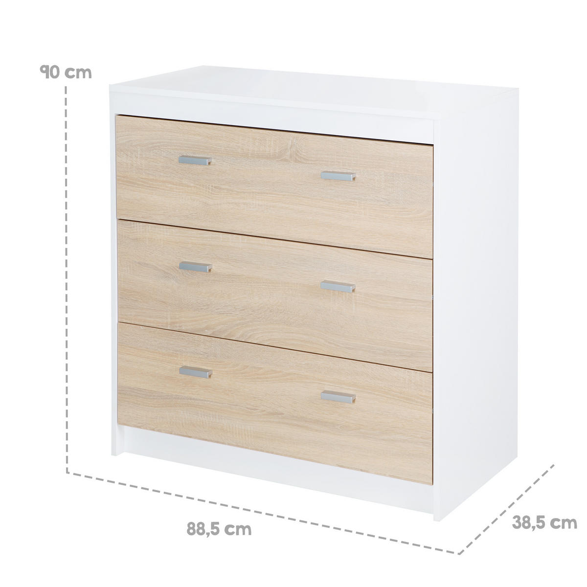 WICKELKOMMODE Gabriella - Weiß, Holzwerkstoff/Kunststoff (88.5/98/75cm) - Roba