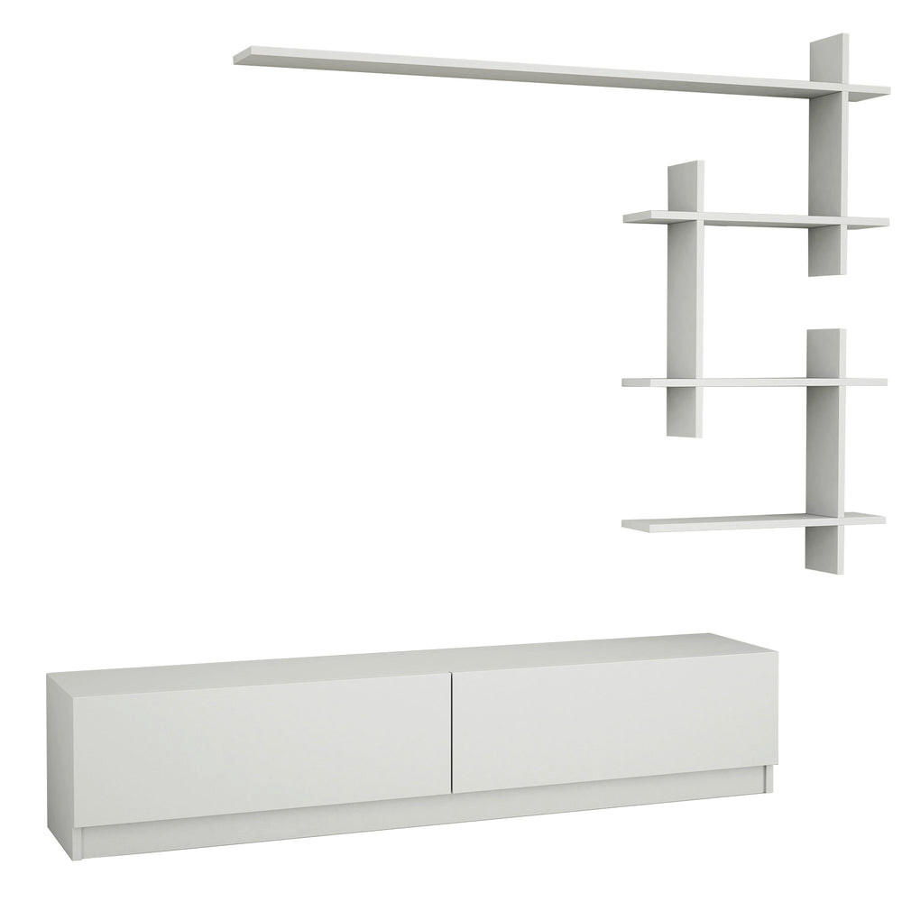 WOHNWAND Ahenk Weiß - Weiß, Holzwerkstoff (160/32.9/31.3cm) - moebel17