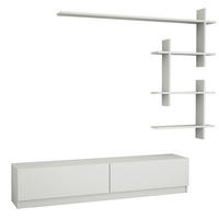 WOHNWAND Ahenk Weiß - Weiß, Holzwerkstoff (160/32.9/31.3cm) - moebel17