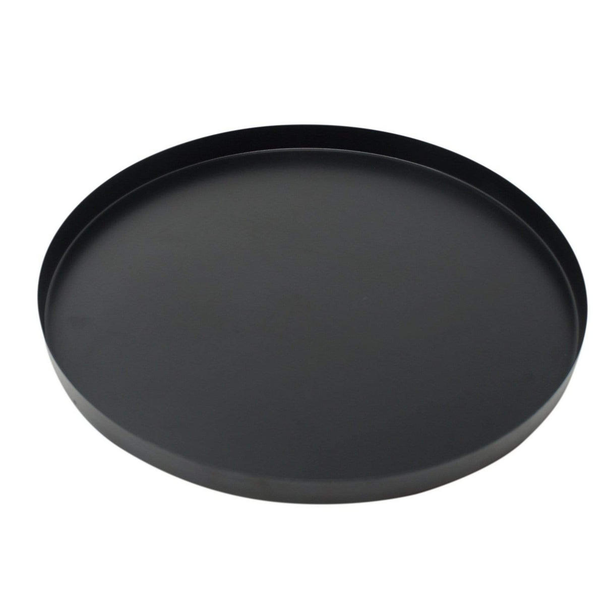 DEKOTABLETT Levi rund aus Eisen in Schwarz Ø34 cm - Schwarz, Metall (2cm) - LaLe Living