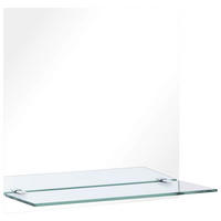 WANDSPIEGEL mit Regal 40x40 cm Hartglas - Weiß, Glas (40/40/40cm) - furnicato