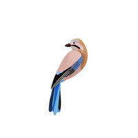 WANDDEKO Eichelhäher 4.5/8 cm - Multicolor, Wellpappe (4.5/8/21cm) - KUNSTLOFT