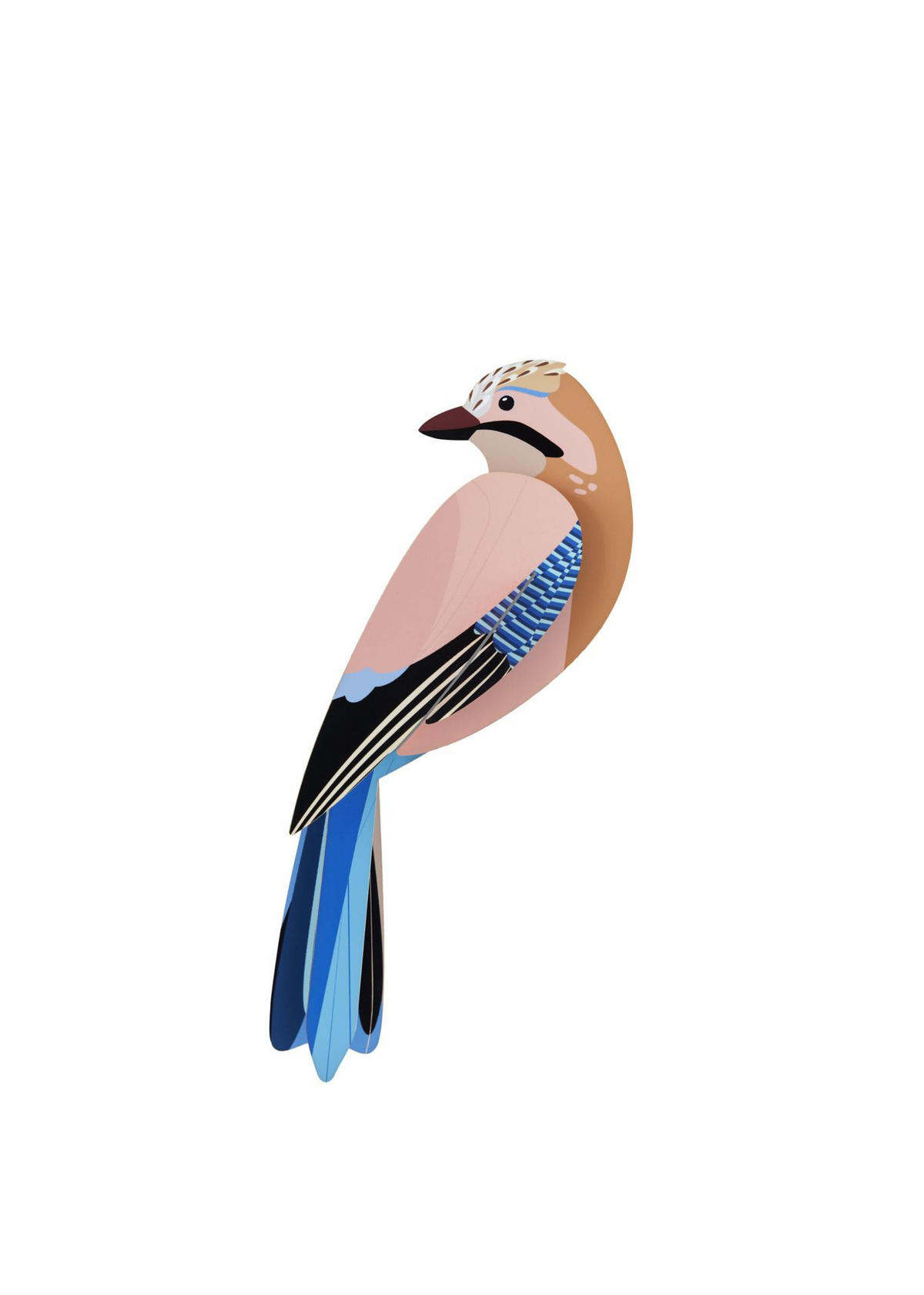 WANDDEKO Eichelhäher 4.5/8 cm - Multicolor, Wellpappe (4.5/8/21cm) - KUNSTLOFT