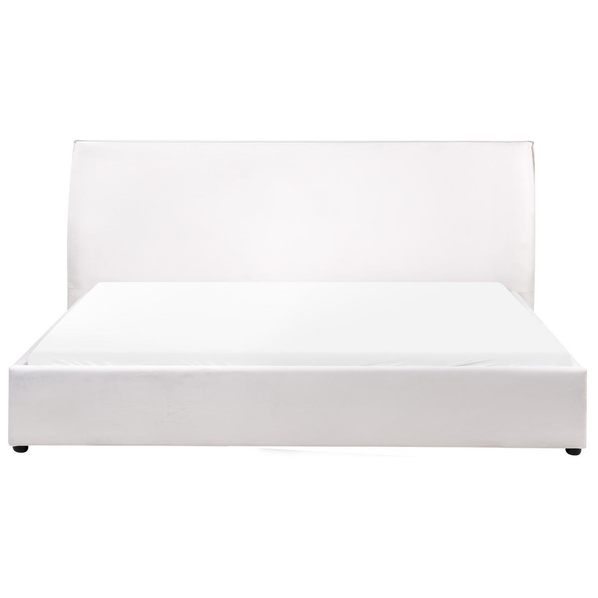 BETT mit Lattenrost 180/200 cm Cremeweiß Lavaur - Weiß, Textil (180/200cm) - Beliani