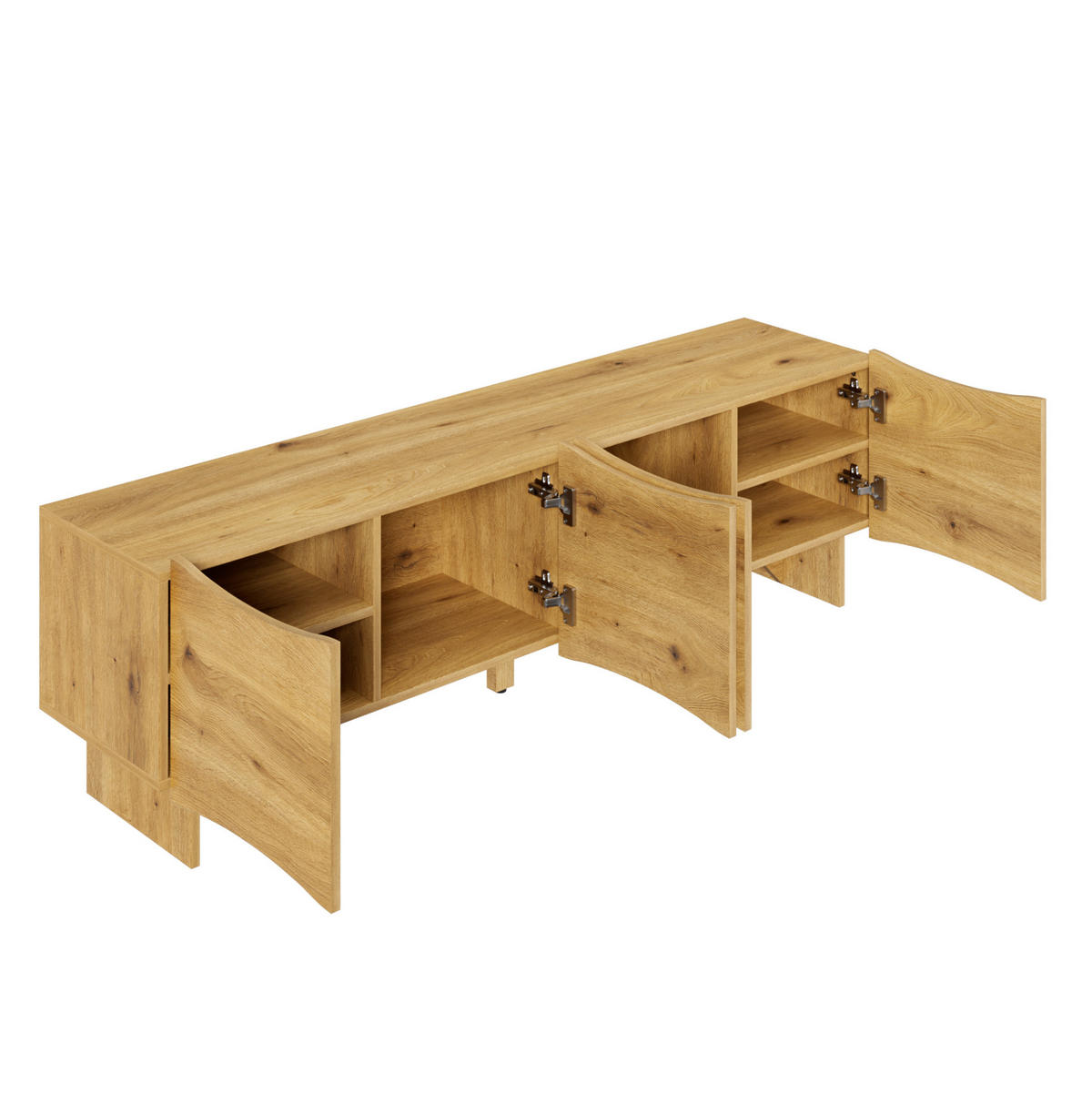 TV-ELEMENT mit 4 Türen 155 x 36 x 47 cm Holzoptik Natural - Braun, Holzwerkstoff (36/47/155cm) - Beauniv