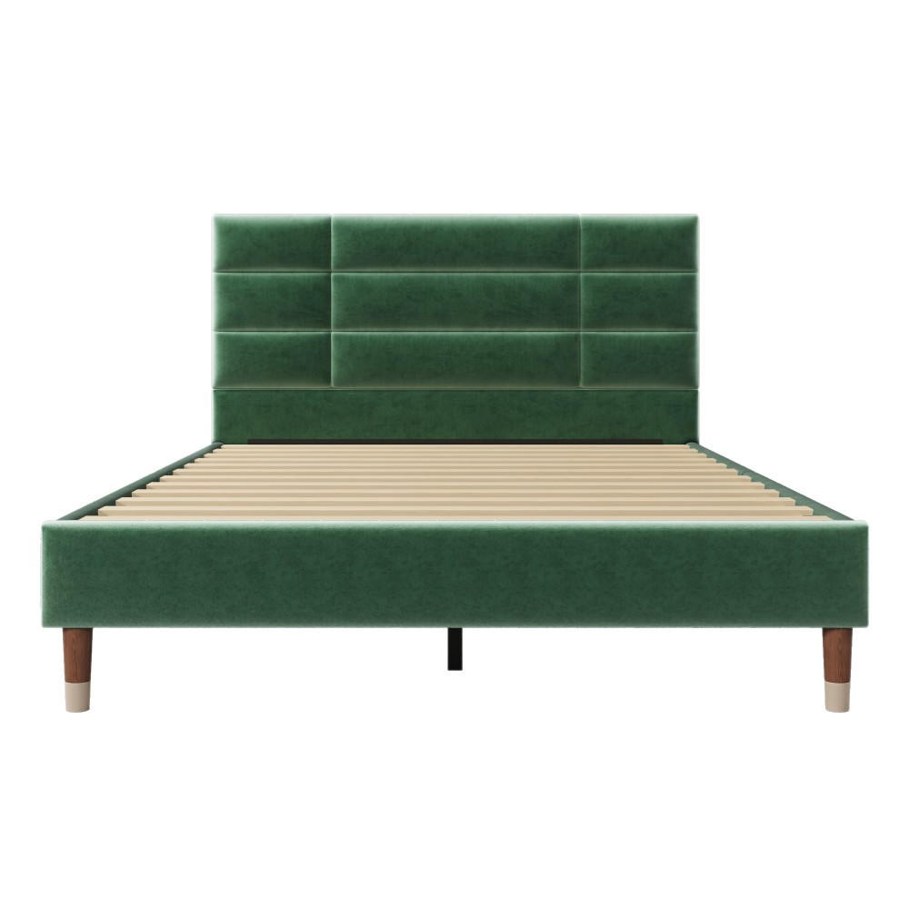 POLSTERBETT 140/200 cm in Grün - Grün, Holz/Textil (140/200cm) - KOMHTOM