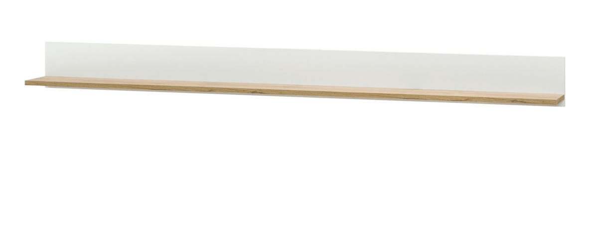 WANDBOARD weiß, Eiche Wotan 170 cm, Wandregal hängend - Eiche Wotan/Weiß, Holzwerkstoff/Metall (170/15/15cm) - Furn.Design