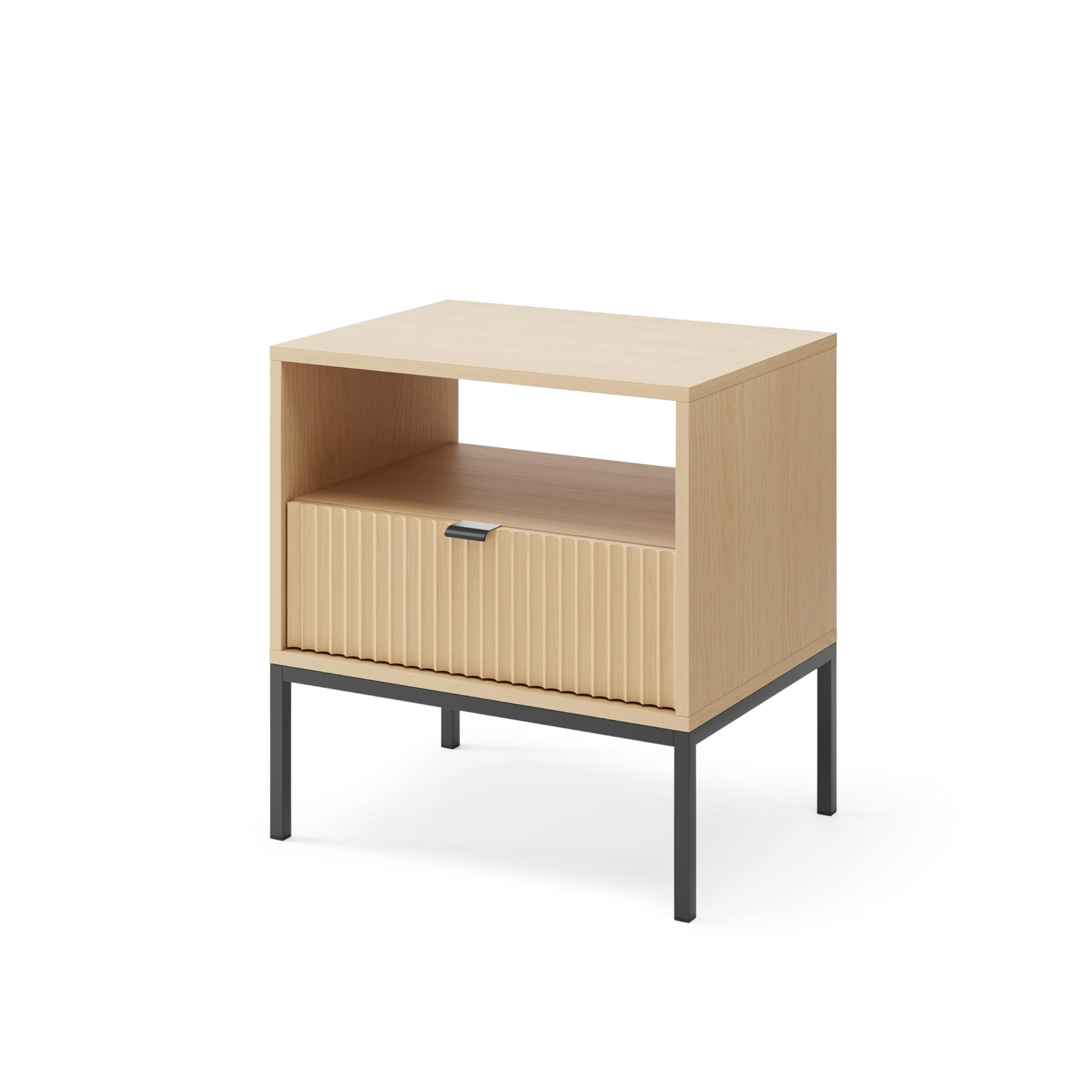 NACHTTISCH NANAIMO STO2 Profilierte Fronten Eiche Vicenza Eiche Vicenza - Eiche Artisan, Holzwerkstoff (54/56/39cm) - Komodee