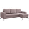 ECKSOFA Axel Samt Rosa - Schwarz/Rosa, Textil/Metall (242/140cm) - MKS
