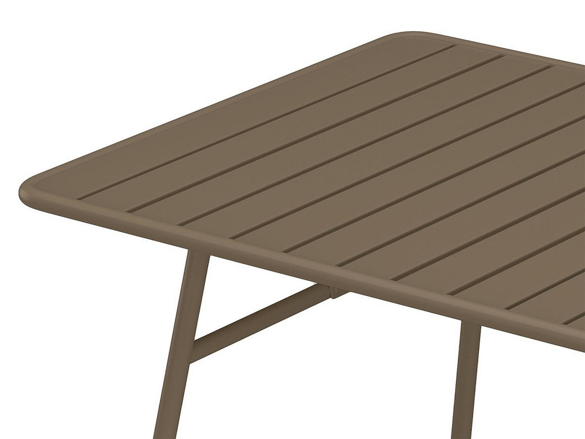GARTENTISCH - L. 160 cm - Metall - Taupe - MIRMANDE von MYLIA - Braun, Metall (160/80/74.5cm) - Vente-Unique