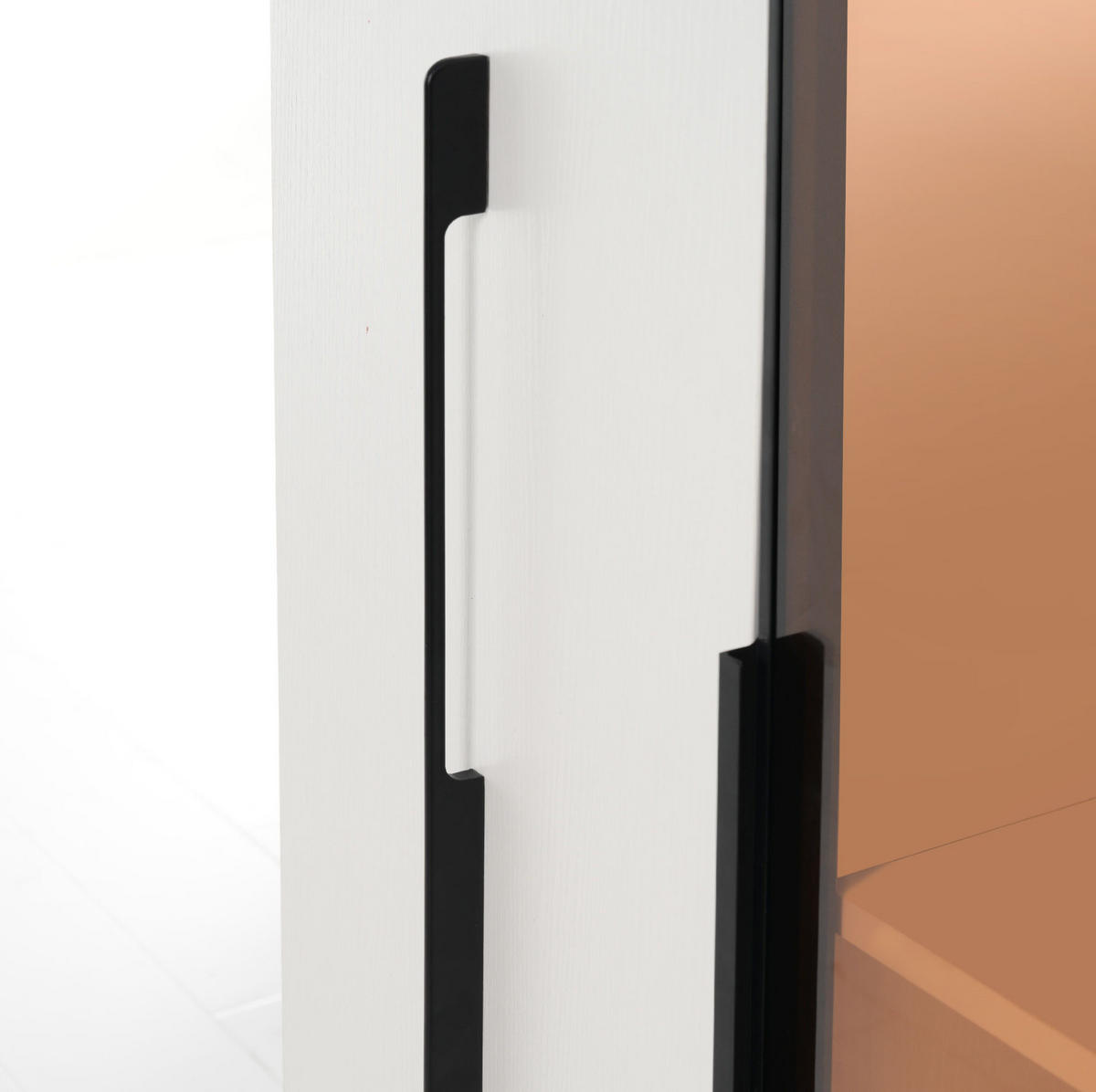 VITRINE 110,5/35/160 cm aus MDF mit LED-Vitrine und Seitenauszug Weiß - Weiß, Holzwerkstoff (110.5/160/35cm) - Modenvie