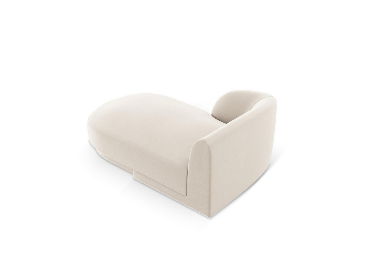CHAISELONGUE links Miley aus Samt leichtes beige - Beige, Textil (90/70/156cm) - Micadoni