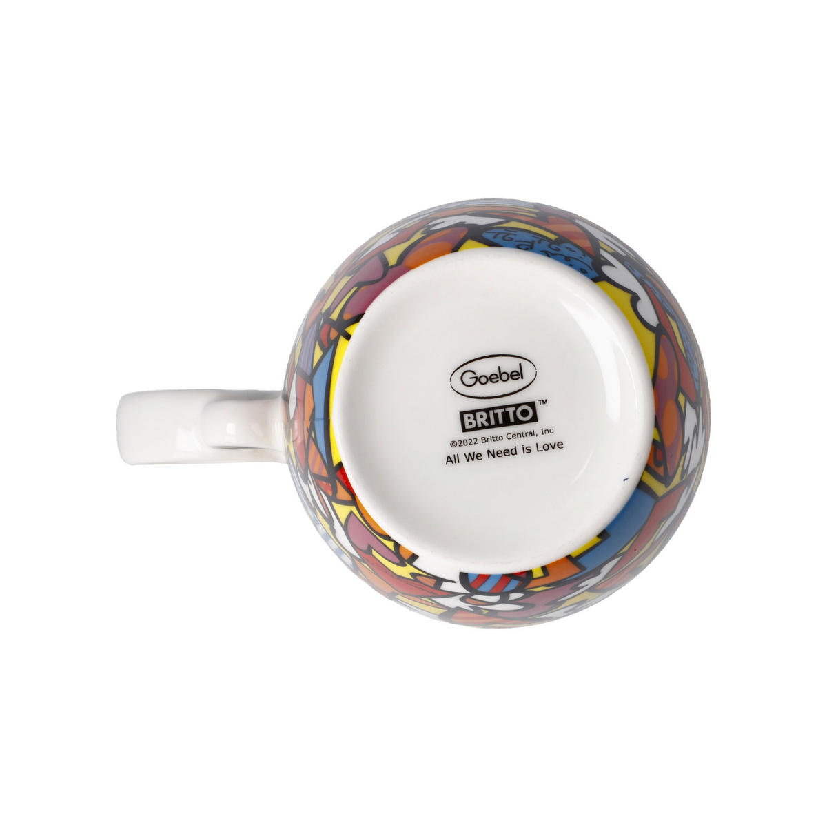 KÜNSTLERTASSE Romero Britto - All We Need is Love, Fine Bone China, Bunt, 400 ml - Multicolor, Keramik (0.4L) - Goebel