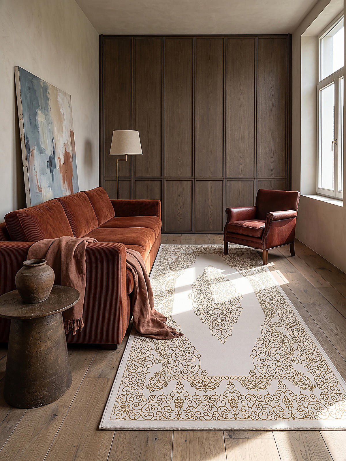 TEPPICH Kurzflor ERESMA Orient-Medaillon Polyester Creme 80 x 150 cm - Creme, Textil (80/150cm) - KADIMA DESIGN