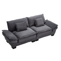 SOFA 2-Sitzer mit tiefem Sitz 224 x 81 x 81 cm Velvet Dark Gray - Dunkelgrau, Kunststoff (224/81/81cm) - Meubliv