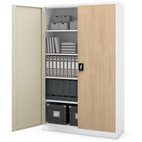 AKTENSCHRANK abschließbar KADO Flügeltüren 185x115x40cm Weiß-Sonoma Eiche - Weiß, Metall (115/185/40cm) - DELUKE
