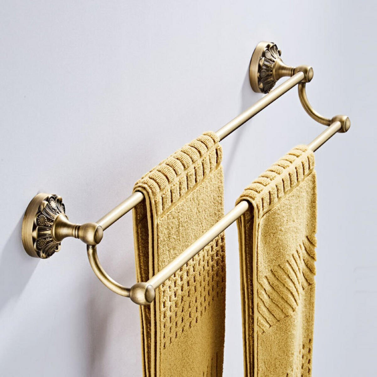 HANDTUCHHALTER, Aus Messing, Länge 60,5 cm ,Doppelstange - Gelb, Metall (6.6/13.5/60.5cm) - Weltevree