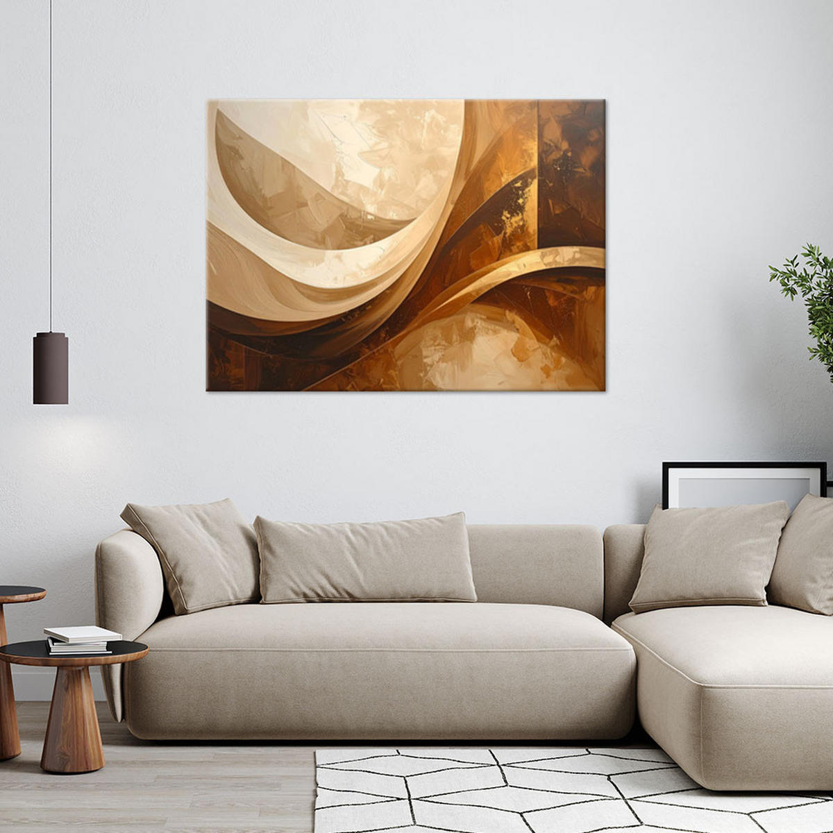 LEINWANDBILD Abstraktion 120x80cm - Beige, Textil (120/80cm) - Feeby