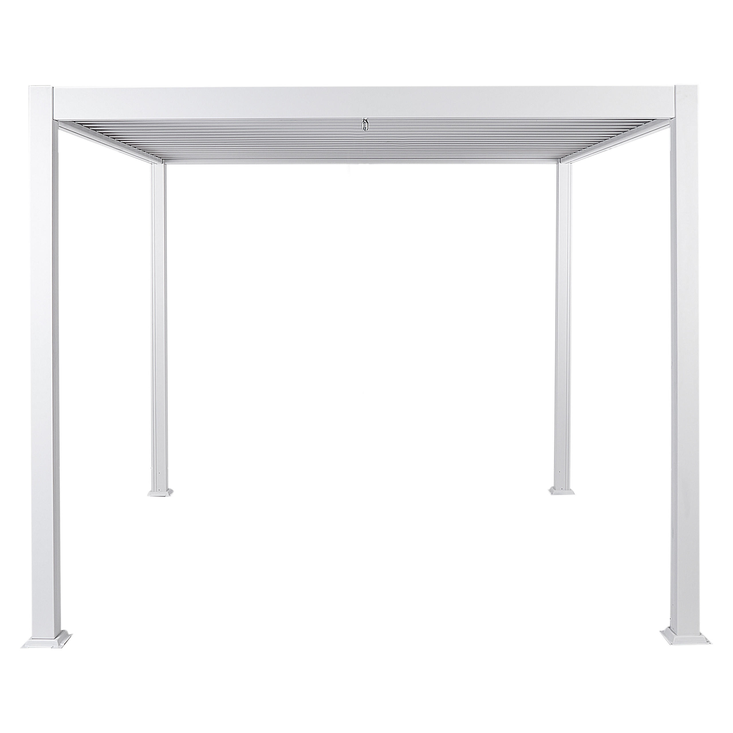 GARTEN-PERGOLA Weiß Forno II - Weiß, Metall (310/250/310cm) - Beliani