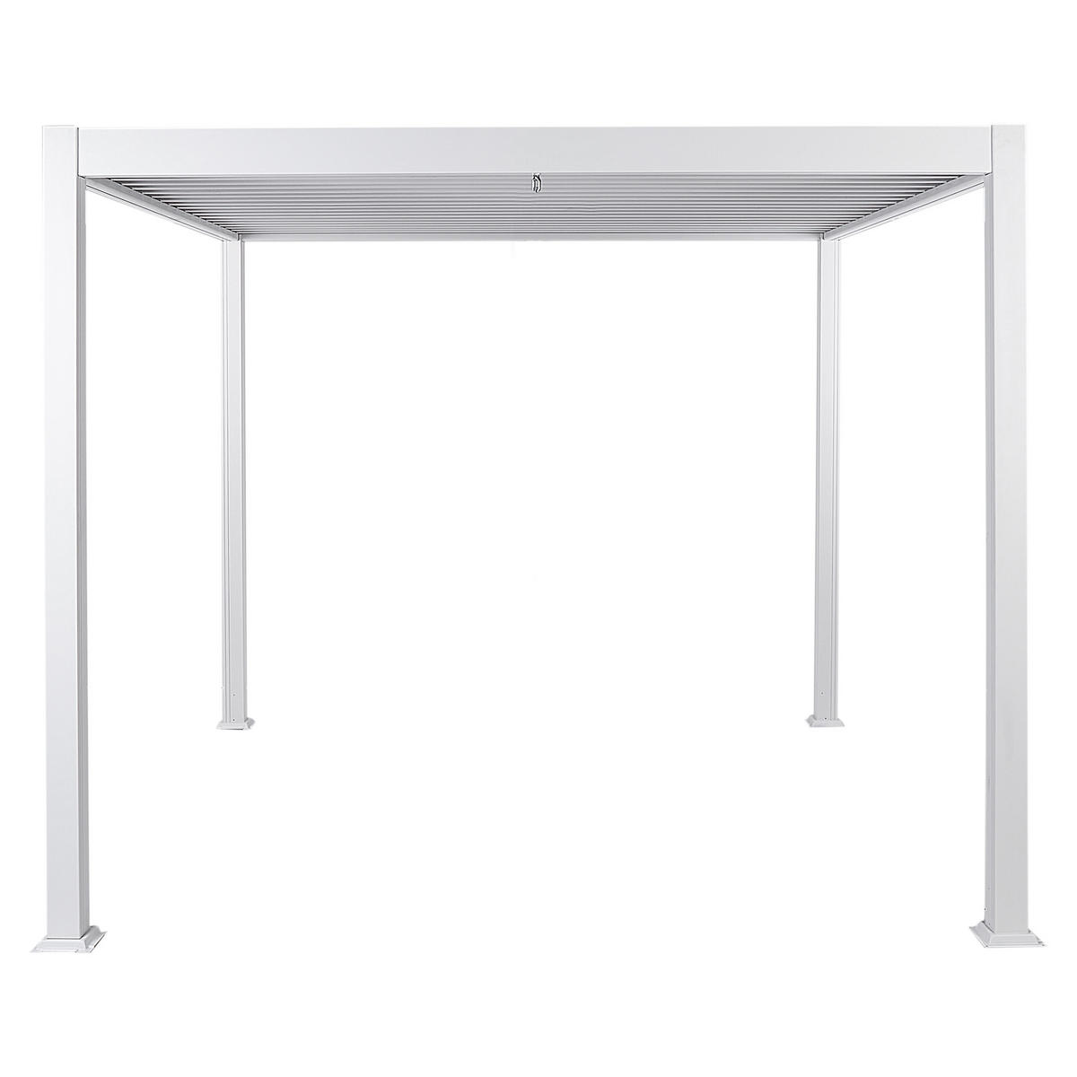 GARTEN-PERGOLA Weiß Forno II - Weiß, Metall (310/250/310cm) - Beliani