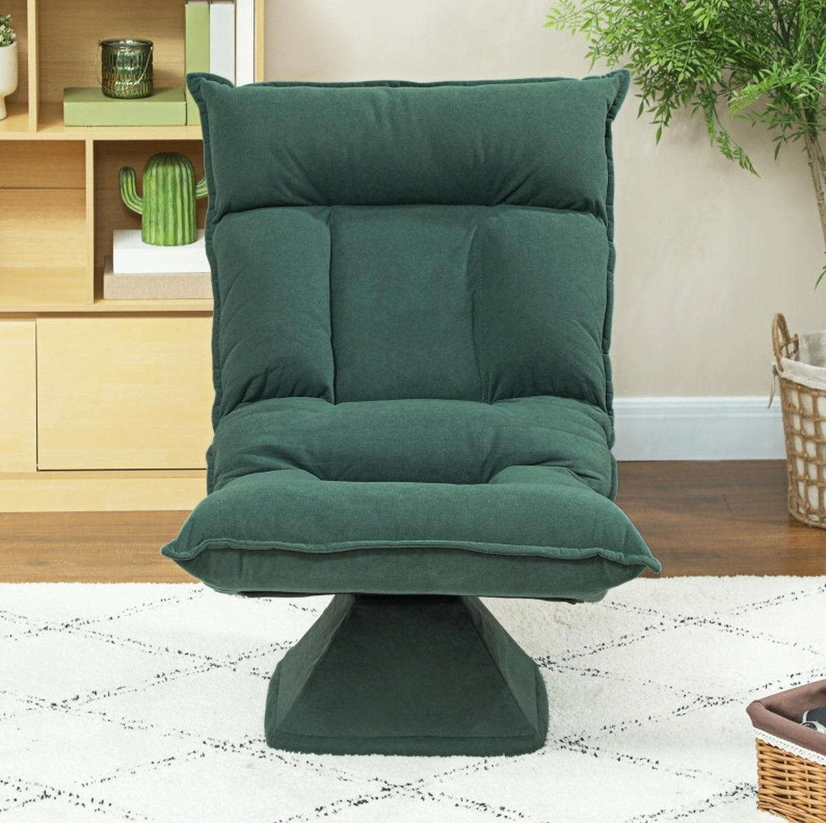BODENSTUHL Polyester mit 360° Drehfunktion, 5-fach verstellbarer Rückenlehne 70/62/95 cm Grün - Grün, Textil (62/95/70cm) - Redom