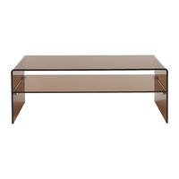 COUCHTISCH - 120 cm x 60 cm - Glas - Braun STILEOS - Braun, Glas (60/120/43cm) - Vente-Unique