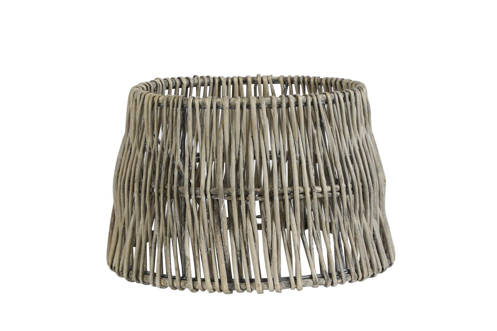 LAMPENSCHIRM ROTAN Ø40cm, Rattan, Grau - Grau, Holz (40/40/24cm) - Light & Living