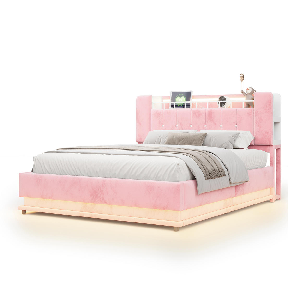 POLSTERBETT 160/200 cm Rosa - Pink, Textil