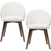 ESSZIMMERSTUHL MELIE 2er Set in Creme Chenille mit Dunkelbraunen Buchenholzbeinen 54/49/82 cm - Dunkelbraun/Creme, Holz/Textil (54/82/49cm) - WFL GROUP