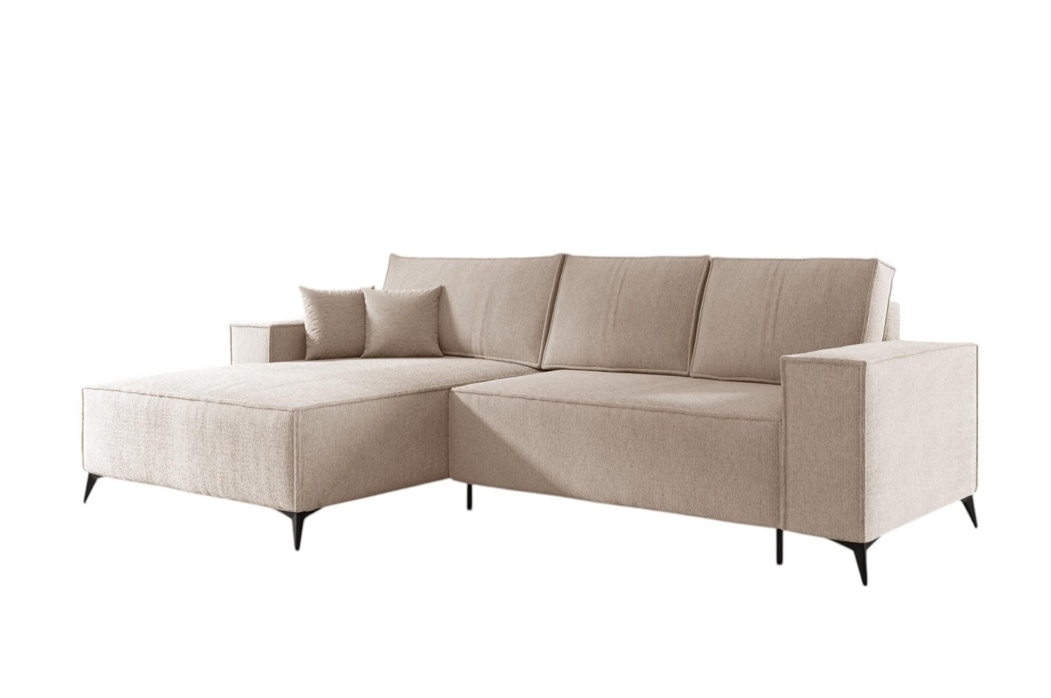 ECKSOFA Fiore - Creme, Holzwerkstoff/Textil (294/185cm) - Fun Möbel