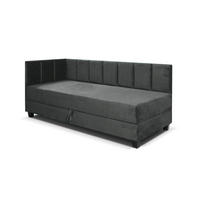BOXBETT Kinderbett Eryk 100x200 cm mit Matratze und Bettkasten, links, grau - Grau, Kunststoff (100/200cm) - Margaret Hadas24