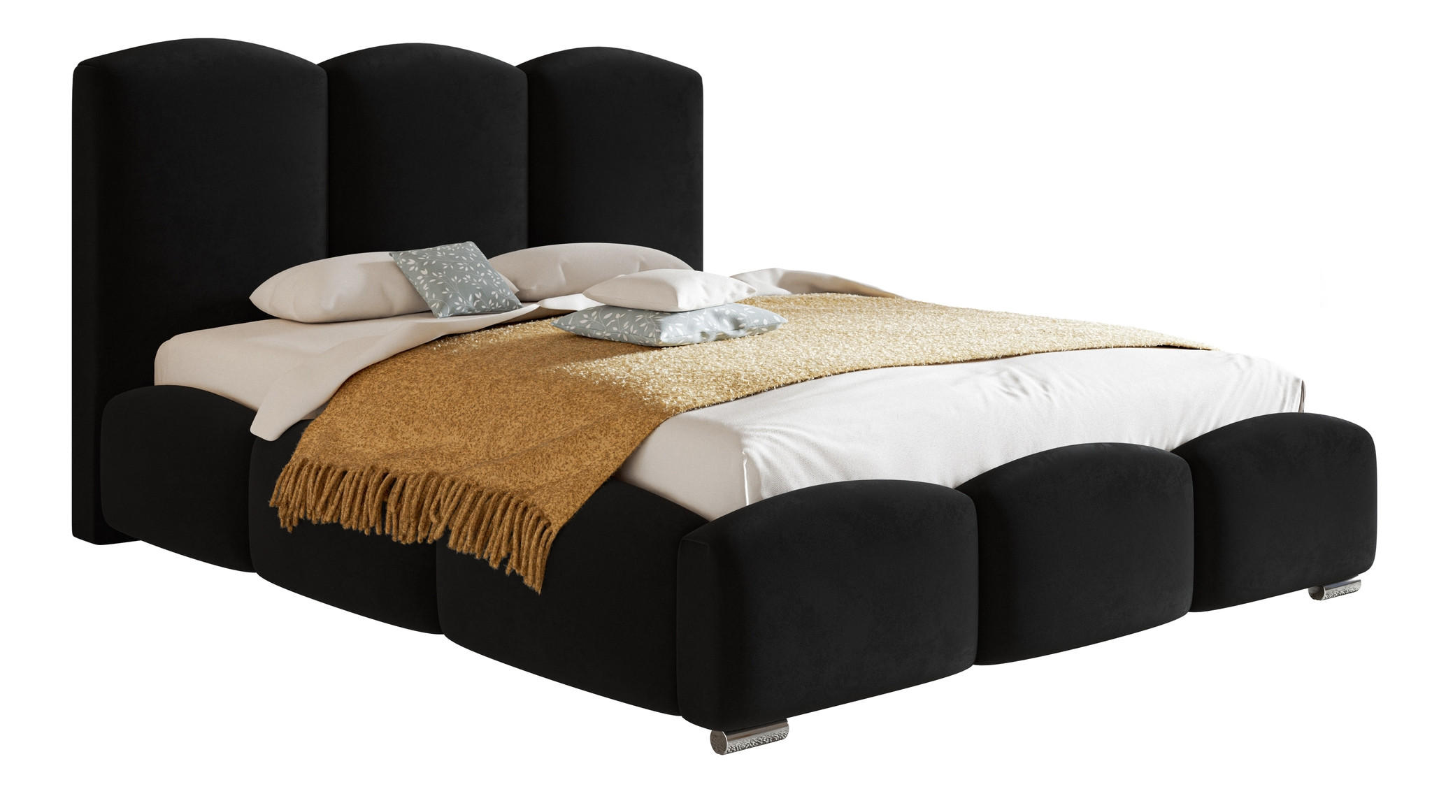 POLSTERBETT 140x200 cm Roma, Bettkasten, Lattenrost, Schwarz - Schwarz, Holz/Textil (140/200cm) - Emporius