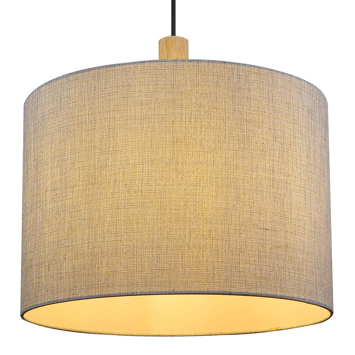 HÄNGELEUCHTE Metall Textil Schwarz - Schwarz, Holz (40/40/120cm) - Globo Lighting