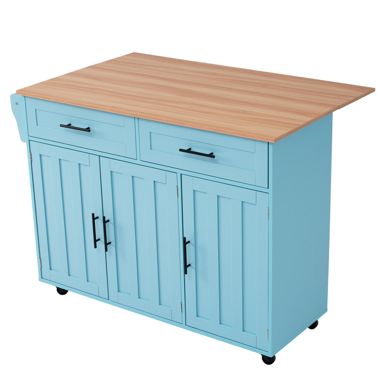 SPEISEWAGEN mit Klappplatte 129 x 71 x 91,5 cm MDF Blau - Blau, Holz (46/91.5/120cm) - Beauniv