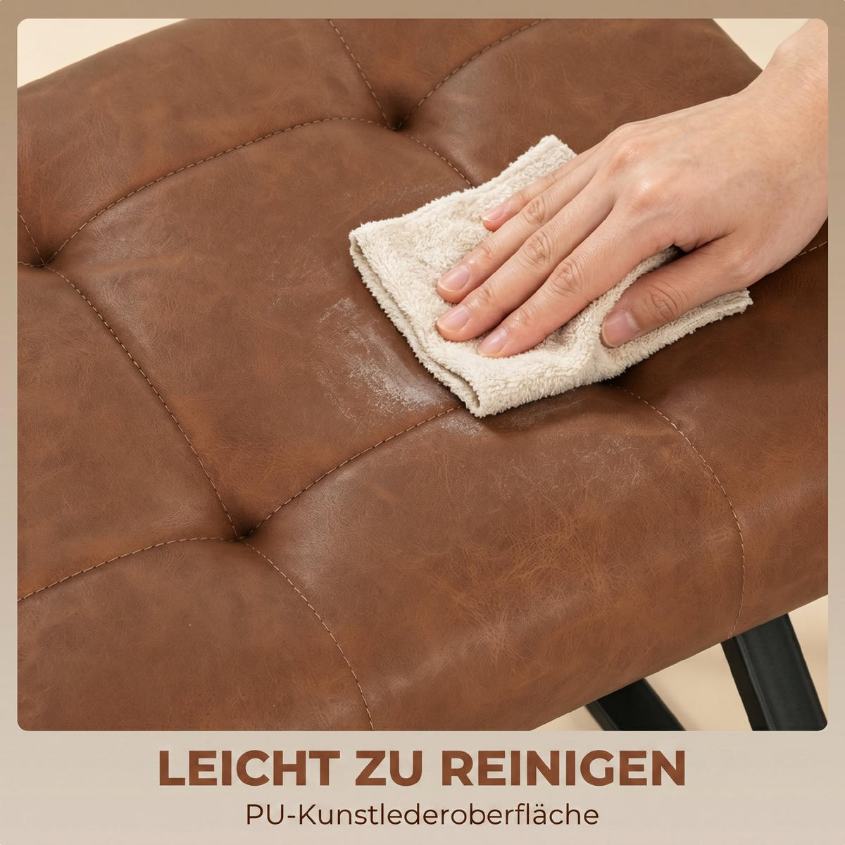 SCHUHBANK Kunstleder Kohlenstoffstahl Braun - Schwarz/Braun, Kunststoff/Textil (112/47/37cm) - HOMCOM