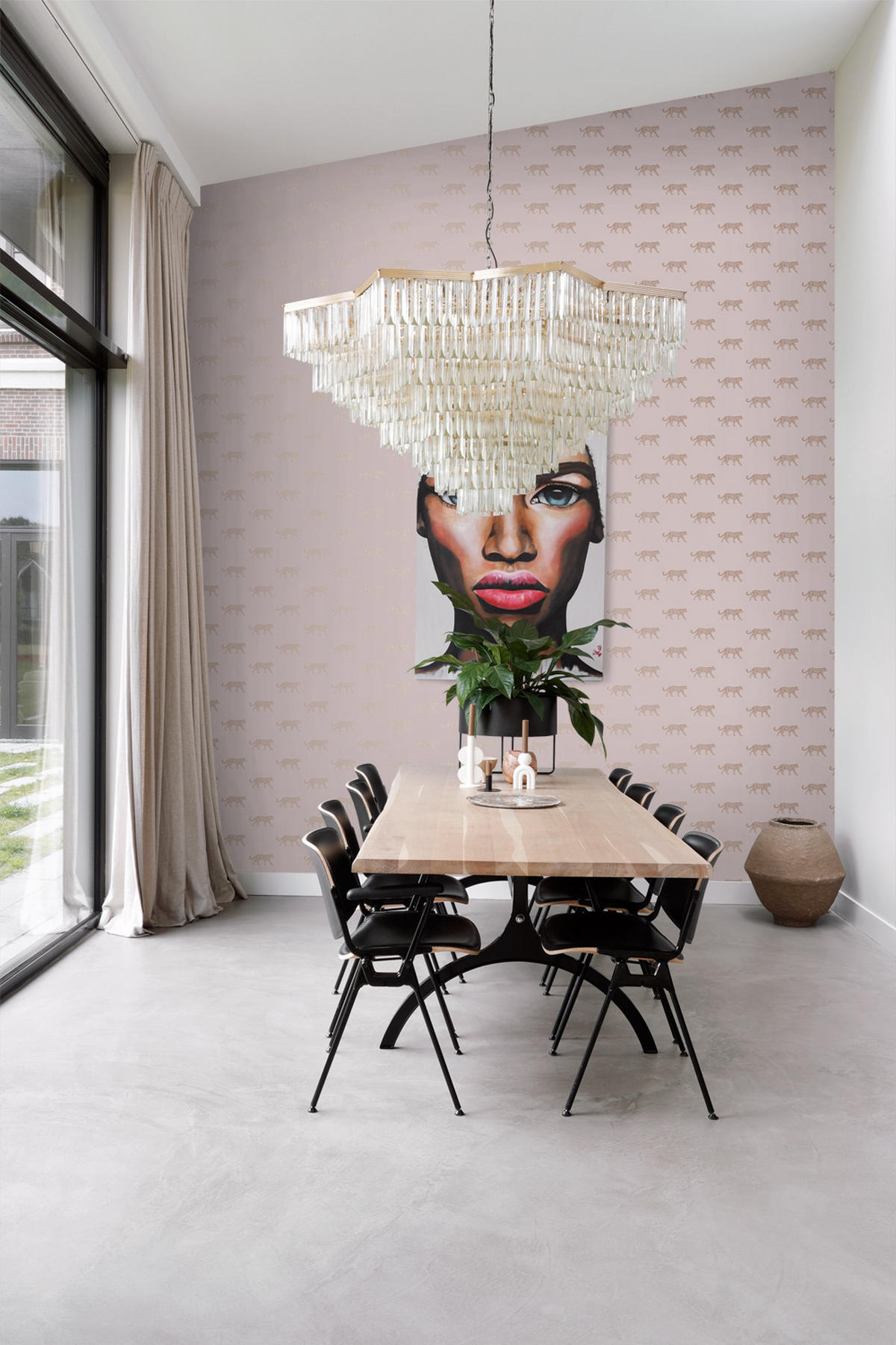 TAPETE Panter 53 cm x 10.05 m - Pink, Papier (53/1000cm) - Origin Wallcoverings